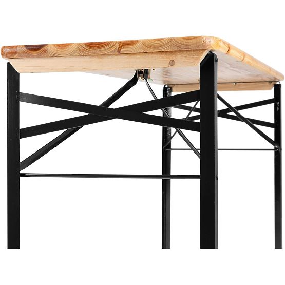 Garten-Set aus Stahl und Holz PORTER 170 cm Tisch + 2 Bänke