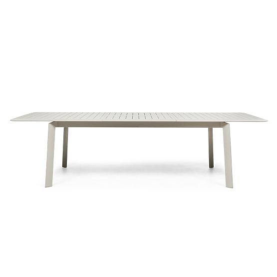 Garten-Set Canelli, ausziehbarer Tisch 205-286 cm + 10 Stühle, Aluminium, hellbeige