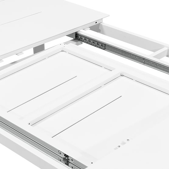 Garten-Set Marinelli, ausziehbarer Tisch 230-300 cm + 8 Stühle, Aluminium, weiß