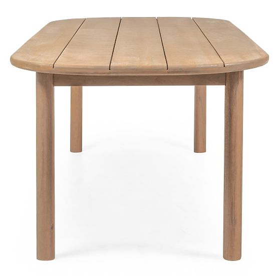 Garten-Set Satori II, Tisch 240 cm + 8 Stühle, Akazienholz FSC, Teak-Optik, beige, abgerundet