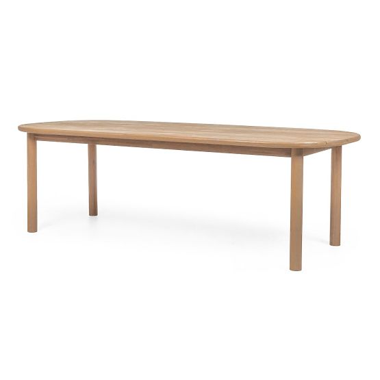 Garten-Set Satori II, Tisch 240 cm + 8 Stühle, Akazienholz FSC, Teak-Optik, beige, abgerundet