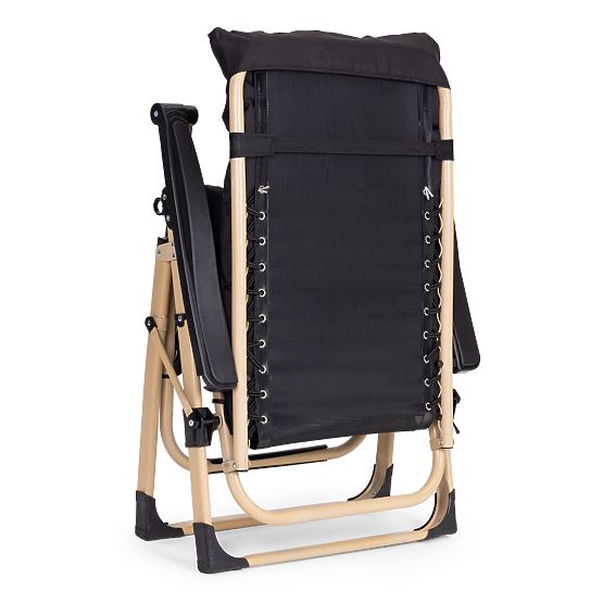 Garten-Strandliege mit Kissen und verstellbarer Rückenlehne schwarz goldener Rahmen MultiGarden