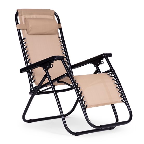 Garten-Strandliege mit verstellbarer Rückenlehne ZERO GRAVITY ModernHome - beige