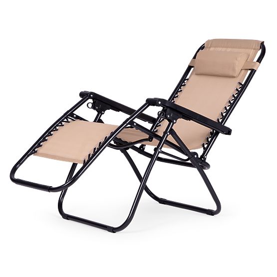 Garten-Strandliege mit verstellbarer Rückenlehne ZERO GRAVITY ModernHome - beige