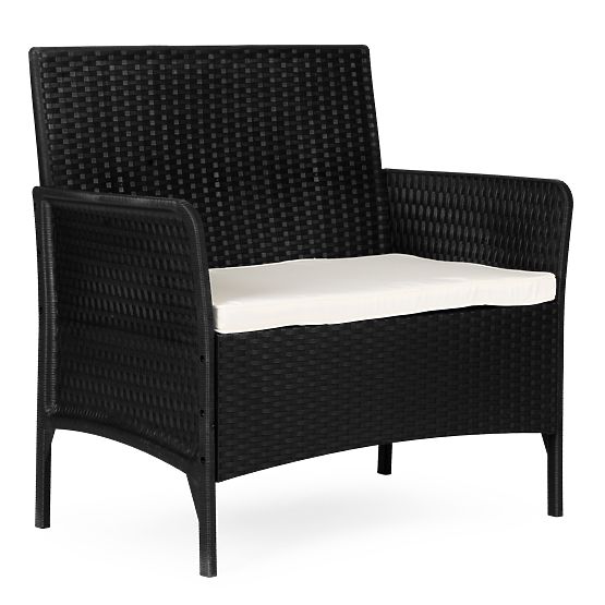 Garten-Zweisitzer-Sofa mit Kissen Bank für Balkon Terrasse Garten schwarz MultiGarden