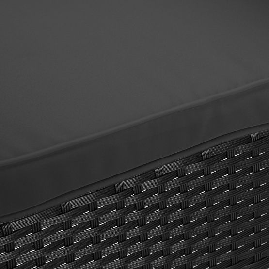 Gartenbank aus Technorattan Sofa CORDOBA schwarz mit grauen Kissen