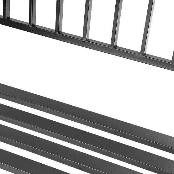 Gartenbank mit Rückenlehne Parkbank für Terrasse Balkon Metallkonstruktion