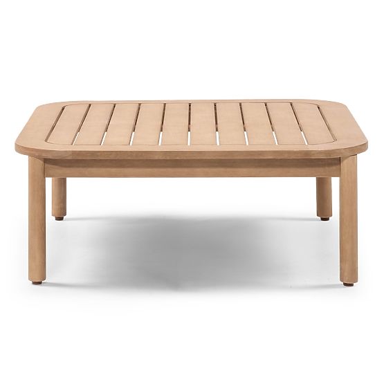 Gartenecksofa mit Tisch Mortlake, Eukalyptusholz FSC, Teakoptik, hellbeige/pr