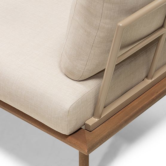 Gartenecksofa mit Tisch Penne, Eukalyptusholz FSC, beige