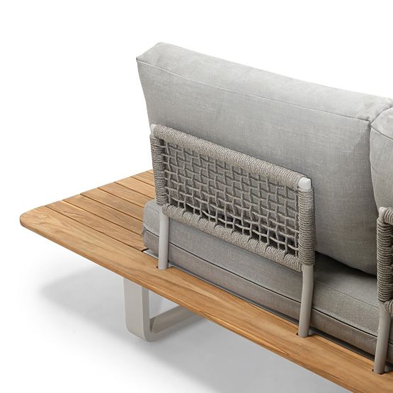 Gartenecksofa mit Tisch San Piero 2, Teakholz FSC, grau/natur