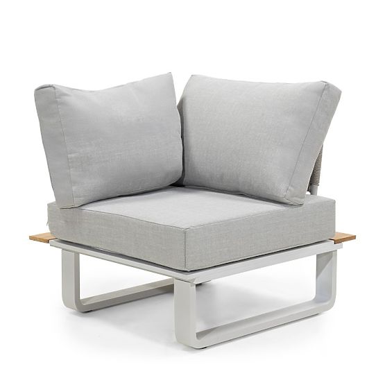 Gartenecksofa mit Tisch San Piero 2, Teakholz FSC, grau/natur