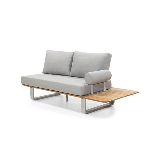 Gartenecksofa mit Tisch San Piero 2, Teakholz FSC, grau/natur