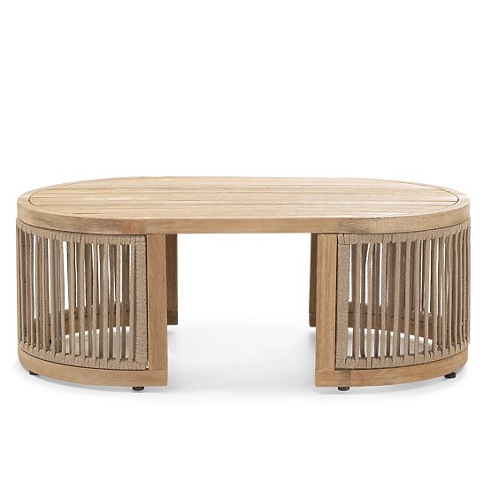 Gartenecksofa-Set mit Tisch Vetralla, Geflecht, Akazienholz FSC, Teak-Optik, hellbeige