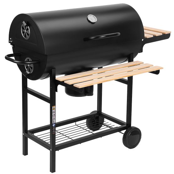 Gartenkohlegrill 2 Roste Aschekasten BAREL WOOD