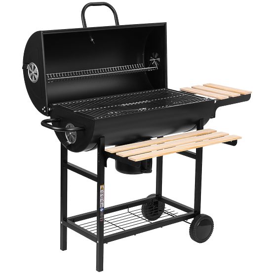 Gartenkohlegrill 2 Roste Aschekasten BAREL WOOD