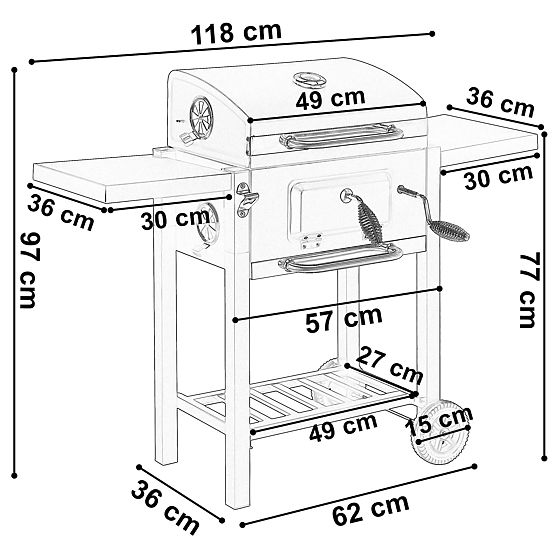 Gartenkohlegrill CARBON schwarz