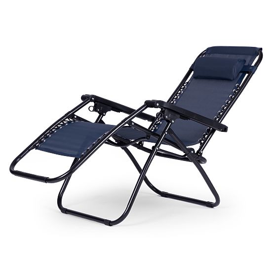 Gartenliege Stuhl mit verstellbarer Rückenlehne ZERO GRAVITY ModernHome - blau
