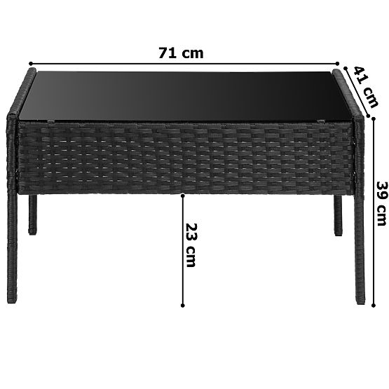 Gartenmöbel aus Technorattan Set 4-in-1 MAGNOLIA schwarz beige Kissen