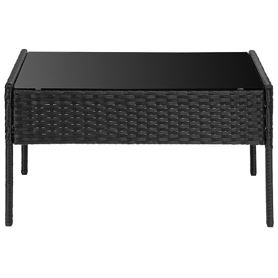 Gartenmöbel aus Technorattan Set 4-in-1 MAGNOLIA schwarz beige Kissen