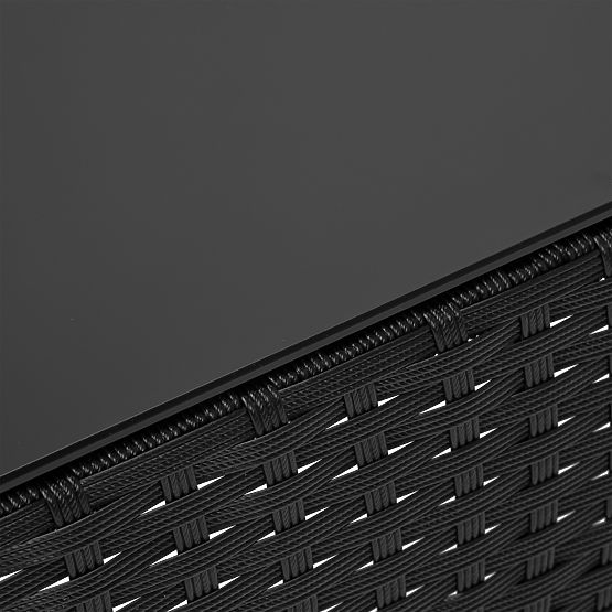 Gartenmöbel aus Technorattan Set 4-in-1 MAGNOLIA schwarz beige Kissen