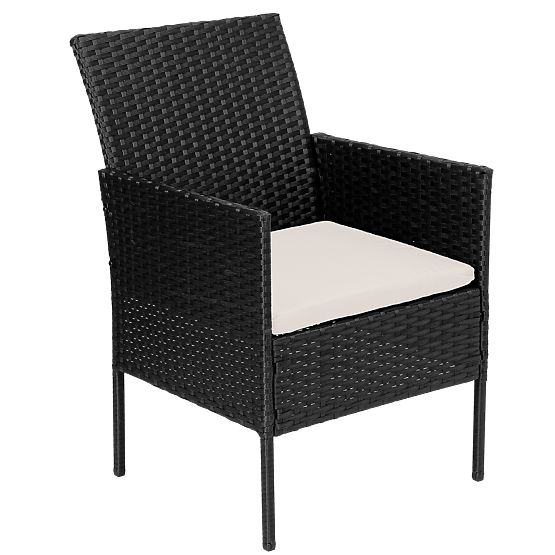 Gartenmöbel aus Technorattan Set 4-in-1 MAGNOLIA schwarz beige Kissen