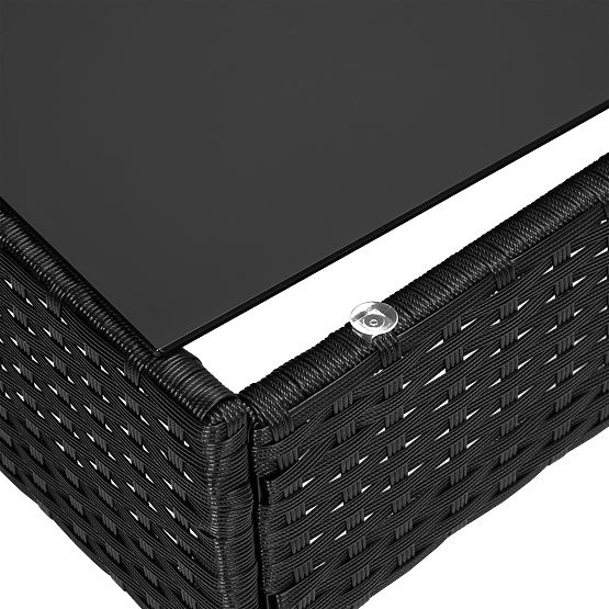 Gartenmöbel-Set aus Technorattan MAGNOLIA schwarz mit grauen Kissen