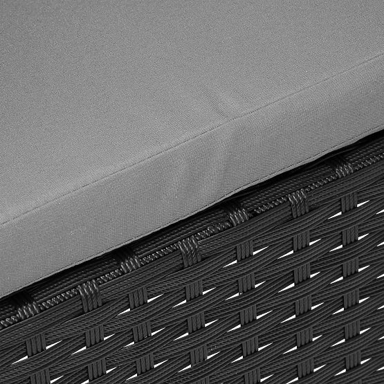 Gartenmöbel-Set aus Technorattan MAGNOLIA schwarz mit grauen Kissen