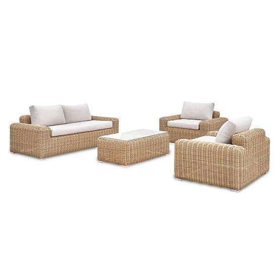 Gartenmöbel-Set Sandy, Polyrattan, beige