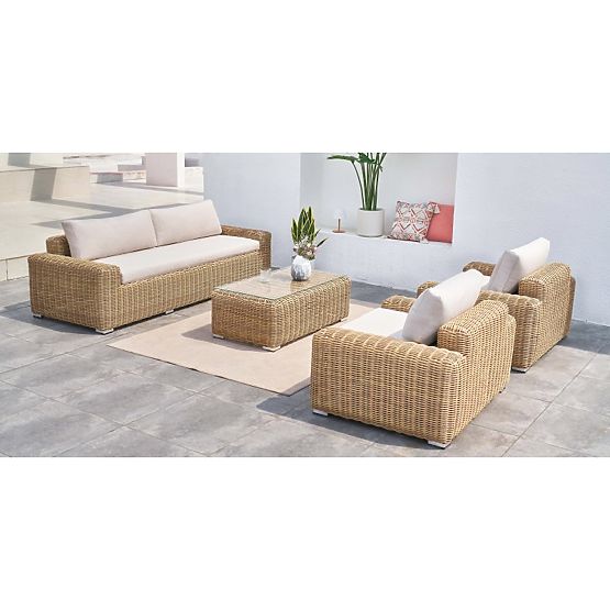Gartenmöbel-Set Sandy, Polyrattan, beige