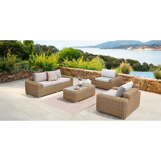 Gartenmöbel-Set Sandy, Polyrattan, beige