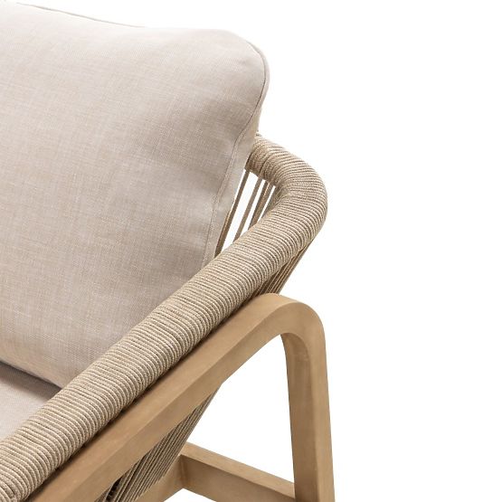 Gartenmöbelset Belpasso, Geflecht, FSC Eukalyptusholz, Teak-Optik, hellbeige