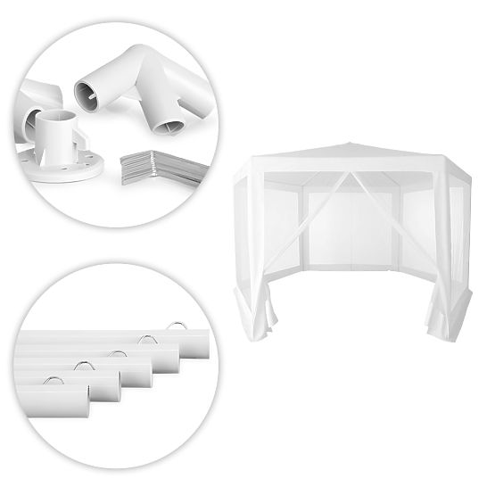 Gartenpavillon 2x2x2 m mit Moskitonetz weiß MultiGarden