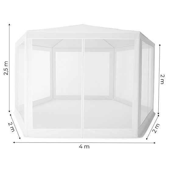 Gartenpavillon 2x2x2 m mit Moskitonetz weiß MultiGarden