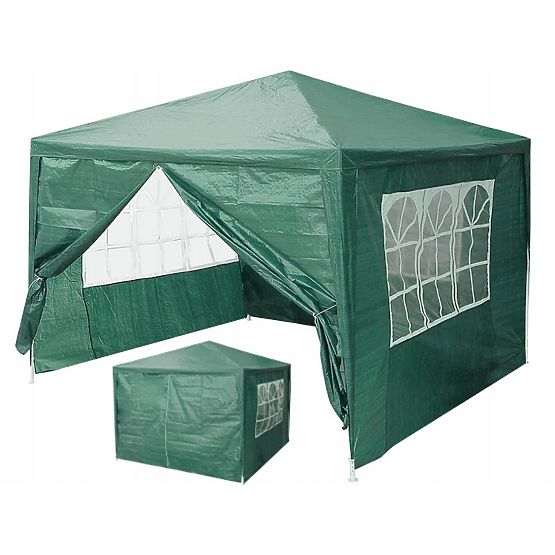 Gartenpavillon 3x3 m 4 Wände grün MultiGarden