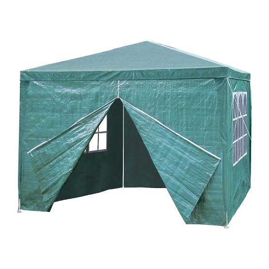 Gartenpavillon 3x3 m 4 Wände grün MultiGarden