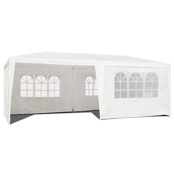 Gartenpavillon 3x6 m 6 Wände weiß MultiGarden