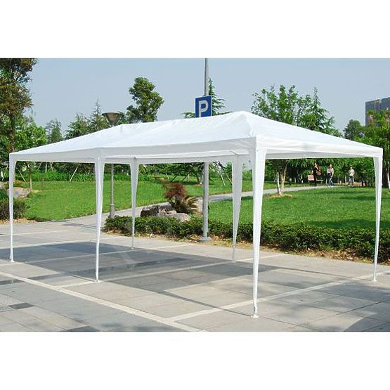Gartenpavillon 3x6 m 6 Wände weiß MultiGarden