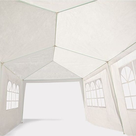 Gartenpavillon 3x6 m 6 Wände weiß MultiGarden