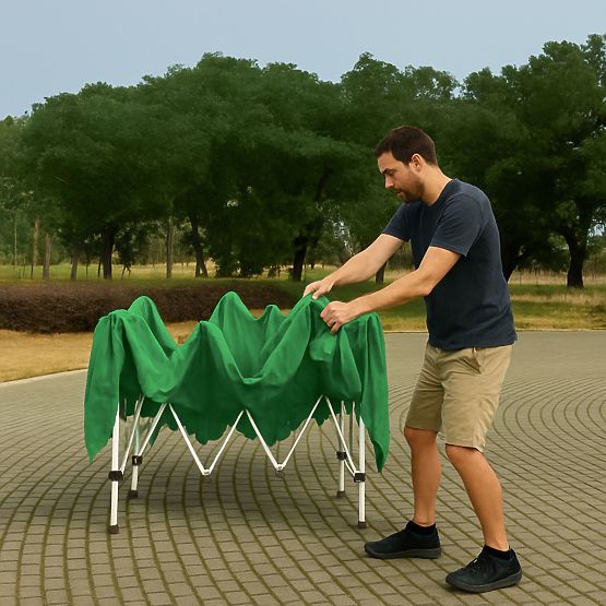 Gartenpavillon Zelt 3x3 m automatisch aufklappbar + 4 Seitenwände MultiGarden