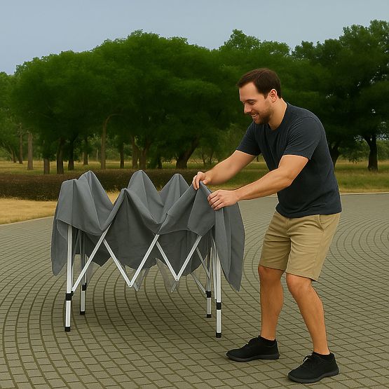 Gartenpavillon-Zelt 3x3 m automatisch aufklappbar + 4 Seitenwände MultiGarden