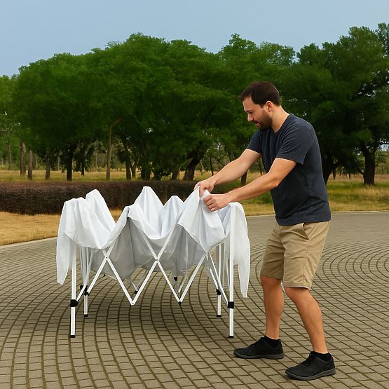 Gartenpavillon Zelt 3x3 m automatisch aufklappbares Dach für Garten und Terrasse MultiGarden