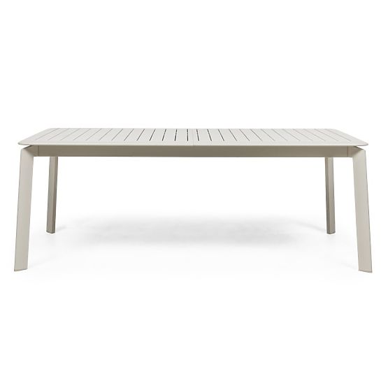 Gartenset Canelli, ausziehbarer Tisch 205-286 cm + 6 Stühle, Aluminium, hellbeige