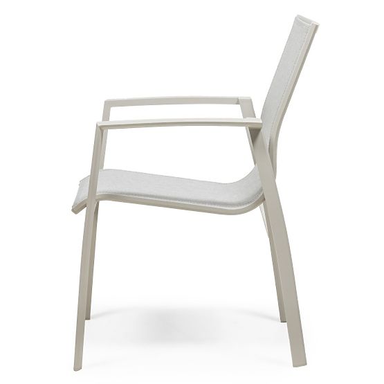Gartenset Canelli, ausziehbarer Tisch 205-286 cm + 6 Stühle, Aluminium, hellbeige