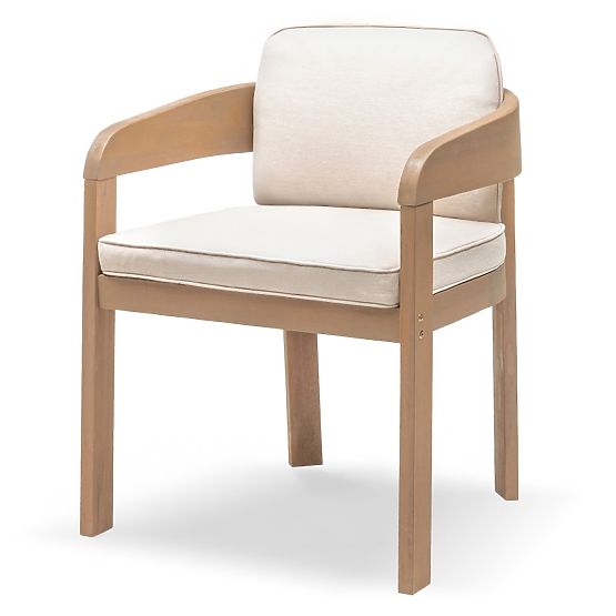 Gartenset Satori, Tisch 183 cm + 6 Stühle, Akazienholz FSC, Teakoptik, beige, abgerundet