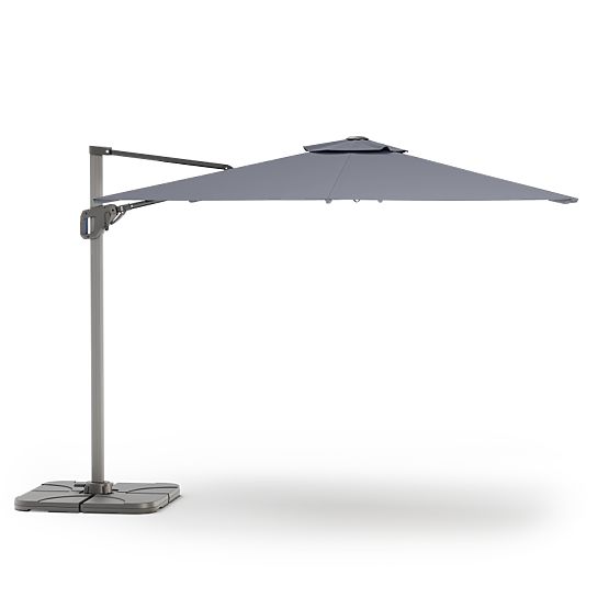 Gartensonnenschirm am Arm Shade 4x3 m mit Hülle, 360° drehbar, grau