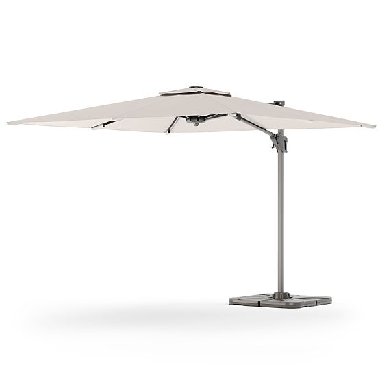 Gartensonnenschirm mit Ausleger Shade 4x3 m mit Hülle, drehbar 360°, beige