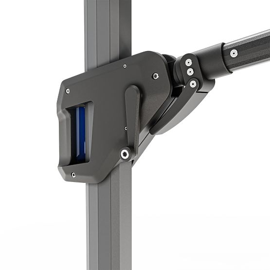 Gartensonnenschirm mit Ausleger Shade 4x3 m mit Hülle, drehbar 360°, beige