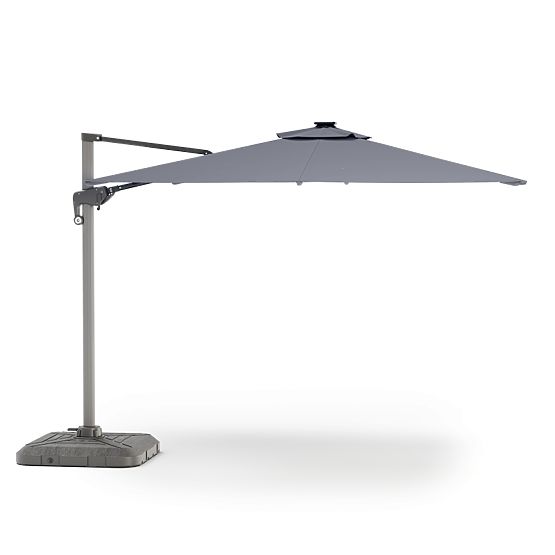 Gartensonnenschirm mit Ausleger Shade Deluxe 4x3 m mit Hülle und solarbetriebener LED-Beleuchtung, d