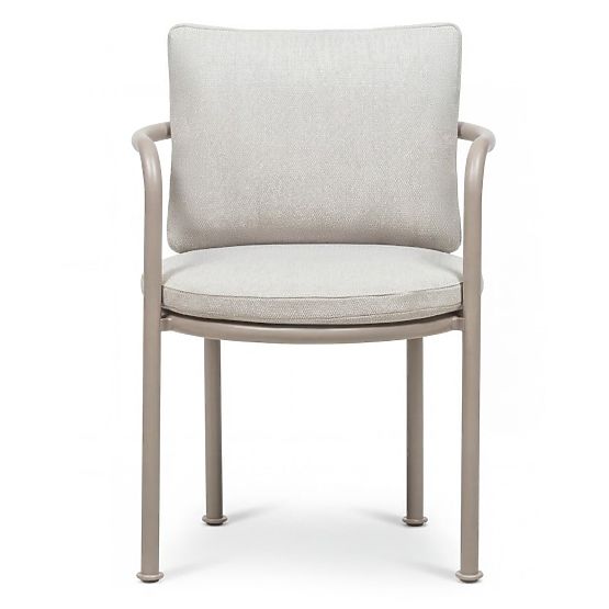 Gartenstuhl Amarello aus Aluminium, hellbeige/beigegrau, abgerundet