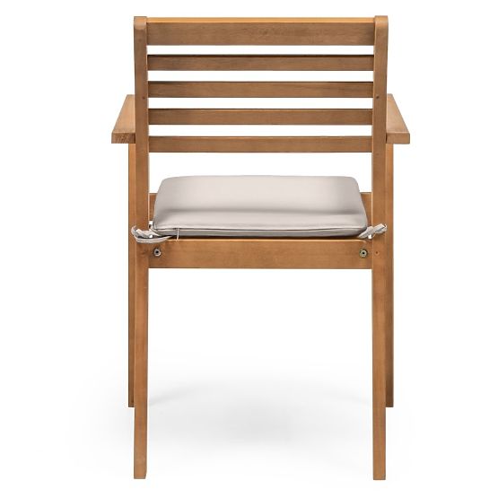 Gartenstuhl Familis ll Eukalyptusholz FSC, Teak-Optik, hellgrau